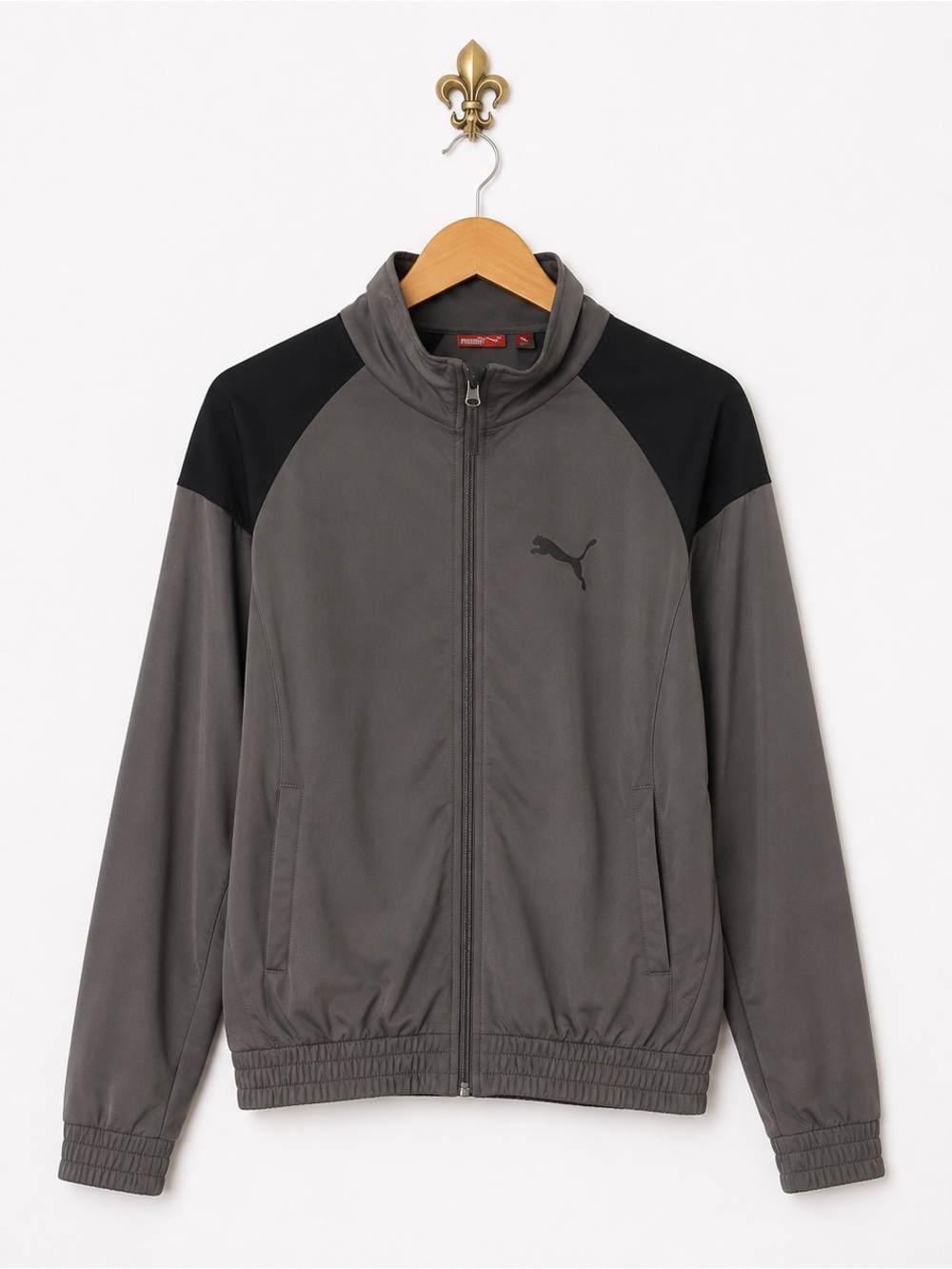Puma gray long sleeve zipper athletic performance jacket S